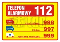 DA003 Tabliczka telefonów alarmowych