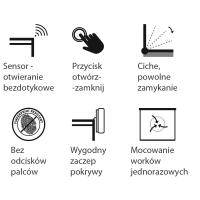 Kosz automatyczny SENSOR bezdotykowy 35 l stal matowa