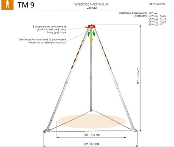 !Trójnóg TM-9 z wyciągarką RUP502 wersja osobowa