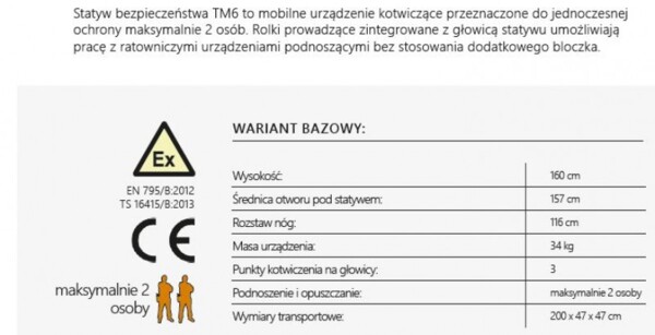 Trójnóg ratowniczy TM6 przewoźny