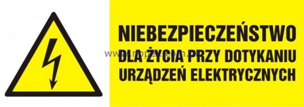 HB001 Nie dotykać urządzenie elektryczne