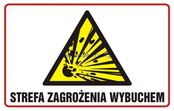 NC002 Znak Strefa zagrożenia wybuchem