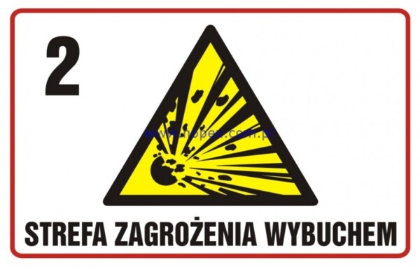 NC002 Znak Strefa zagrożenia wybuchem