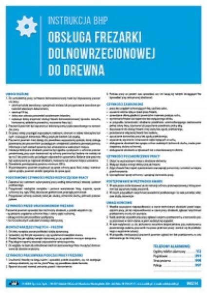 INS214 Instrukcja Obsługa frezarki dolnowrzecionowej do