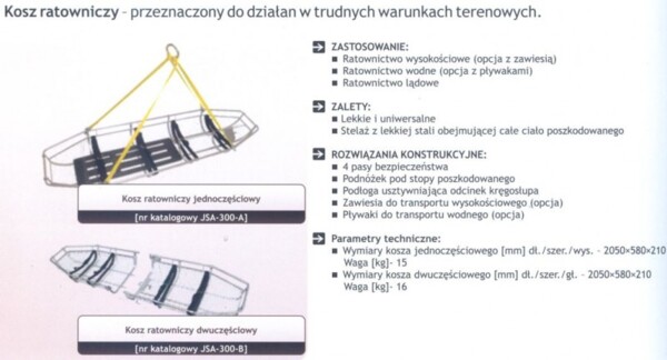 Nosze koszowe JSA-300-A ażurowe jodnoczęściowe bez zawi