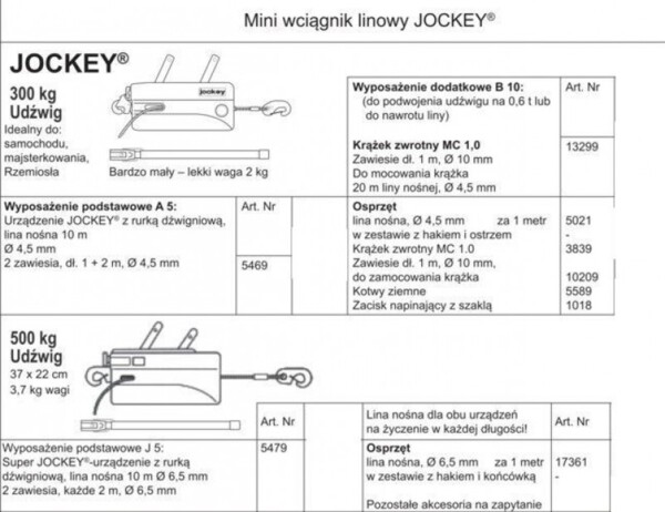 Wciągniki Jockey